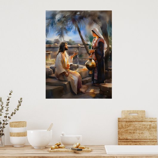 Jesus und die Samariterinnen sind gut Poster (Küche)