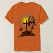 Jesus und drei Kreuze T-Shirt (Design vorne)