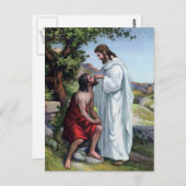 Jesus und ein Blinder Mann Postkarte (Vorne/Hinten)