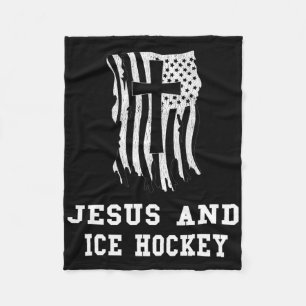 Jesus und Eishockey-Design Christlicher Jesus Fan Fleecedecke
