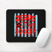 Jesus und Fußball liebende Mutter Glaube religiöse Mousepad (Mit Mouse)