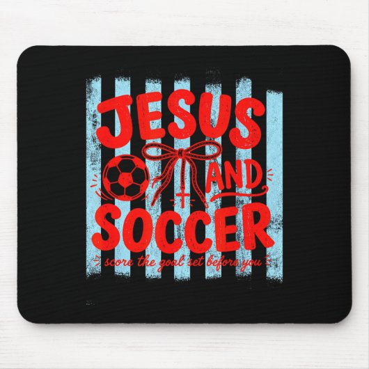 Jesus und Fußball liebende Mutter Glaube religiöse Mousepad (Vorne)