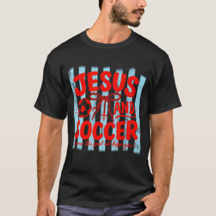 Jesus und Fußball liebende Mutter Glaube religiöse T-Shirt