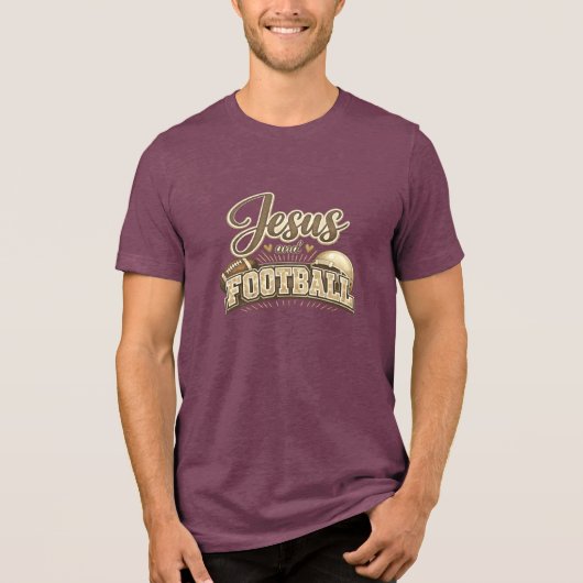 Jesus und Fußball Tri-Blend Shirt (Vorderseite)