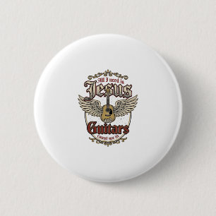 Jesus und Guitars Vintage christliche Gitarre Button