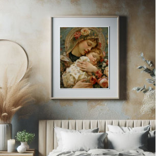 Jesus und Heilige Maria Impressionismus Fotodruck