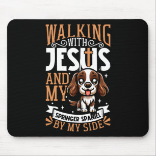 Jesus und Hund - Englisch Springer Spaniel Mousepad