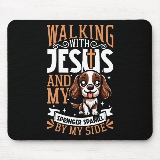 Jesus und Hund - Englisch Springer Spaniel Mousepad (Vorne)
