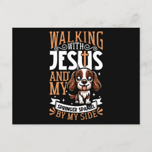 Jesus und Hund - Englisch Springer Spaniel Postkarte