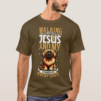 Jesus und Hund Leonberger T-Shirt
