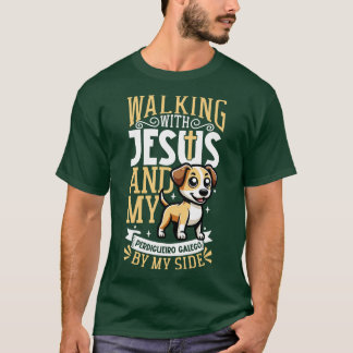 Jesus und Hund Perdigueiro Galego T-Shirt