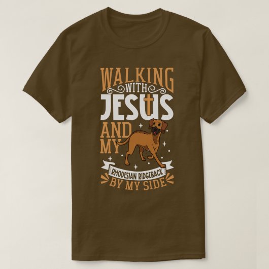 Jesus und Hund Rhodesian Ridgeback T-Shirt (Design vorne)