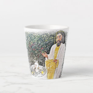 Jesus und ich mit Kaffee oder Tee Latte Tasse