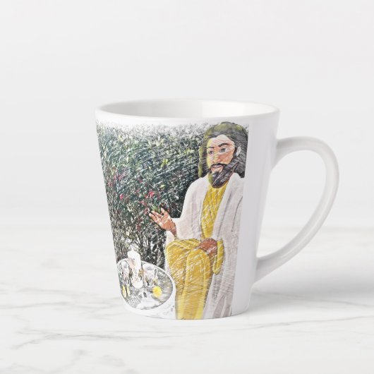 Jesus und ich mit Kaffee oder Tee Milchtasse (Rechts)