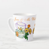 Jesus und ich mit Kaffee oder Tee Milchtasse (Linke Ecke)