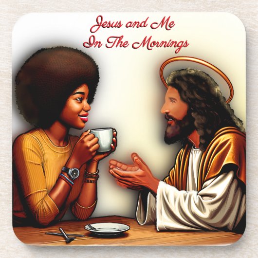 Jesus und ich morgens getränkeuntersetzer (Vorderseite)