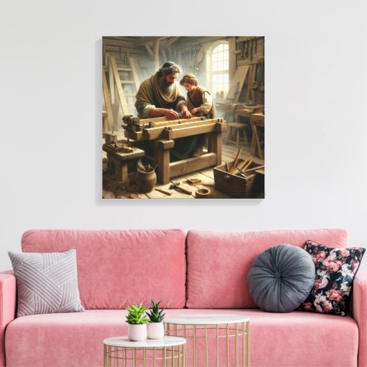 Jesus und Joseph 1 Leinwanddruck (Insitu (Wohnzimmer))