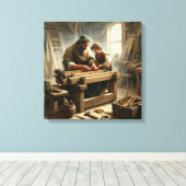 Jesus und Joseph 1 Leinwanddruck (Insitu (Holzboden))