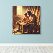 Jesus und Joseph 2 Leinwanddruck (Insitu (Holzboden))