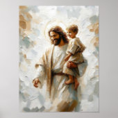 Jesus und Junge, Moderne Christliche Kunst, Jesus  Poster (Vorne)