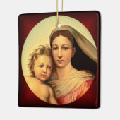 Jesus und Jungfrau Mary, Sixine Madonna ~ Keramikornament (Links)
