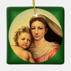 Jesus und Jungfrau Mary, Sixine Madonna ~ Keramikornament
