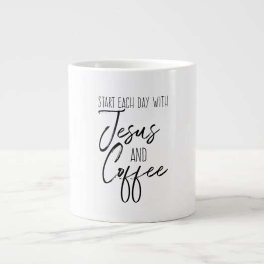 Jesus und Kaffee-Tasse Jumbo-Tasse (Vorderseite)