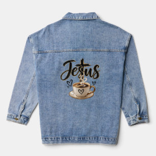 Jesus- und Kaffeeliebhaber  Jeansjacke
