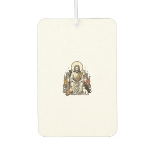 Jesus und Katzen Vintage Autolufterfrischer
