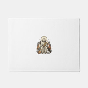Jesus und Katzen Vintage Fußmatte