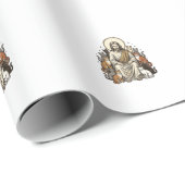 Jesus und Katzen Vintage Geschenkpapier (Rolleneckpunkt)