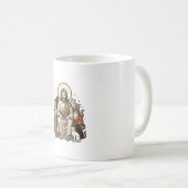 Jesus und Katzen Vintage Kaffeetasse (VorderseiteRechts)