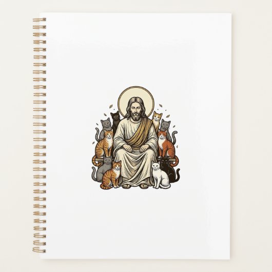 Jesus und Katzen Vintage Planer (Vorderseite)
