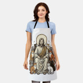 Jesus und Katzen Vintage Schürze (Getragen)