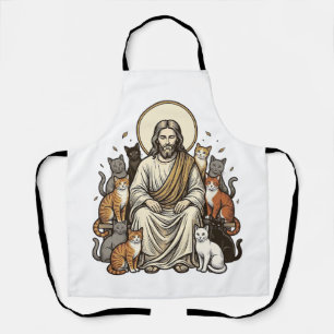 Jesus und Katzen Vintage Schürze