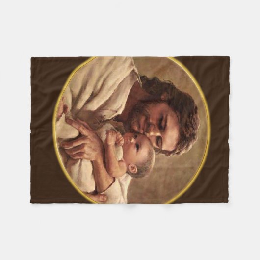 Jesus und Kind Fleecedecke (Vorderseite (Horizontal))