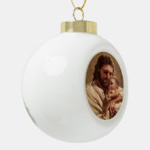 Jesus und Kind Keramik Kugel-Ornament (Links)
