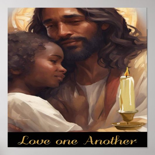 Jesus und Kind Schriftstelle Poster (Vorne)