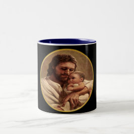 Jesus und Kind Zweifarbige Tasse