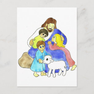 Jesus und Kinder Postkarte