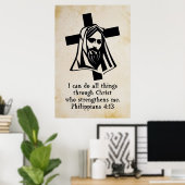 Jesus und Kreuz mit der Schrift Poster (Heimbüro)