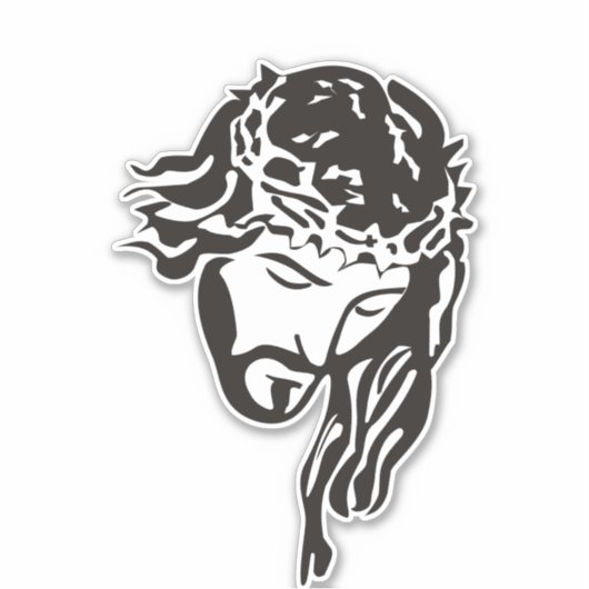 Jesus und Krone von Thorns Aufkleber (Vorderseite)