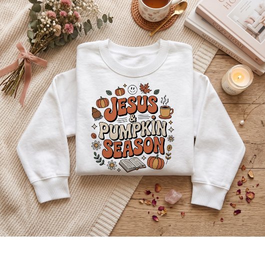 Jesus und Kürbissaison. Erntedankfest Sweatshirt