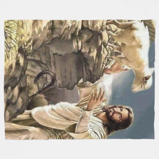 JESUS und LAMB Fleecedecke (Vorderseite (Horizontal))