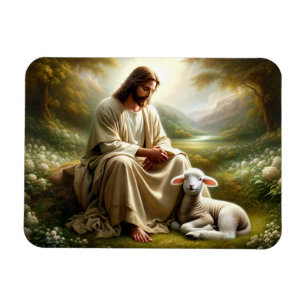 Jesus und Lamb Magnet