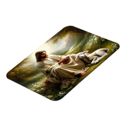 Jesus und Lamb Magnet (Linke Seite)