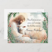 Jesus und Lamb Postkarte (Vorne/Hinten)