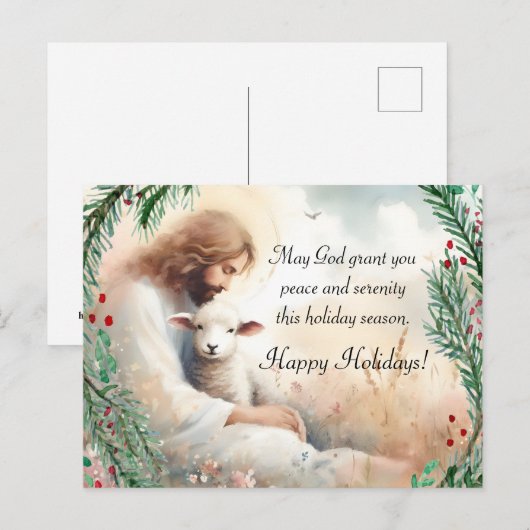 Jesus und Lamb Postkarte (Vorne/Hinten)