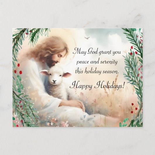 Jesus und Lamb Postkarte (Vorderseite)