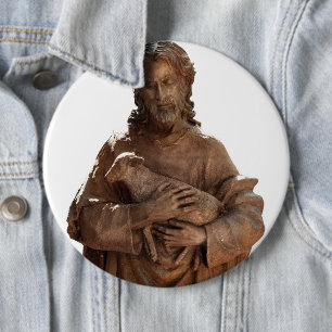 Jesus und Lamm Button
